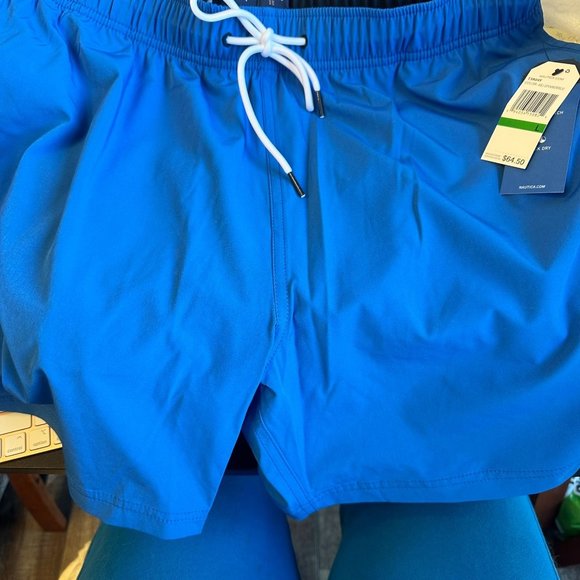 NAUTICA Large Solid Swim Trunks Shorts Color SpinnerBlue - Picture 6 of 6